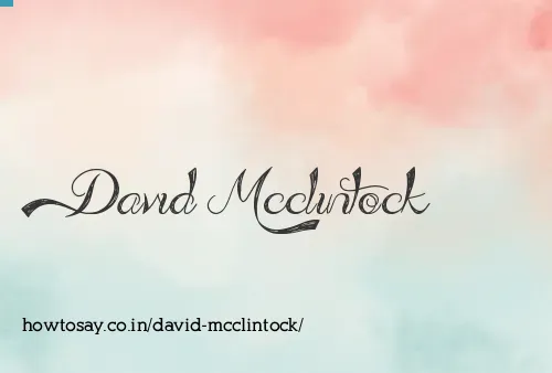 David Mcclintock