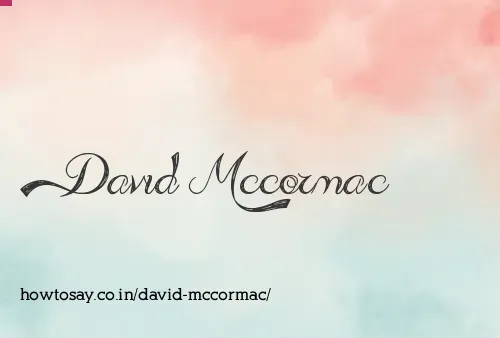 David Mccormac