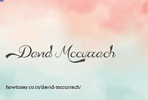 David Mccurrach