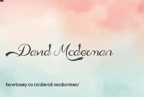 David Mcdorman