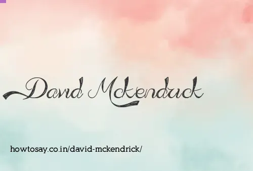 David Mckendrick