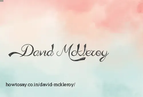David Mckleroy