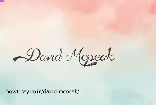 David Mcpeak