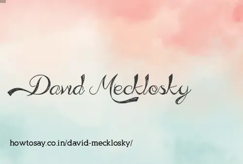 David Mecklosky