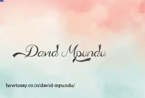 David Mpundu