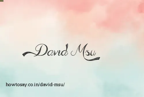 David Msu