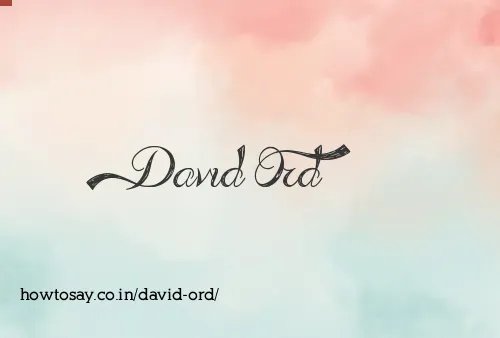 David Ord