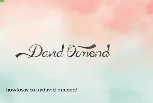 David Ormond