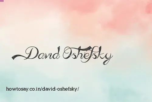 David Oshefsky