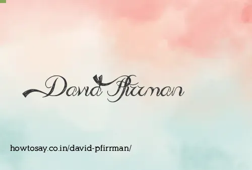 David Pfirrman