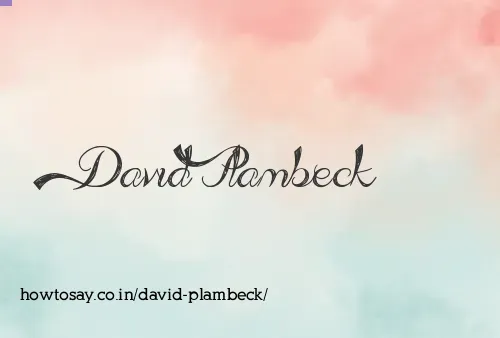 David Plambeck