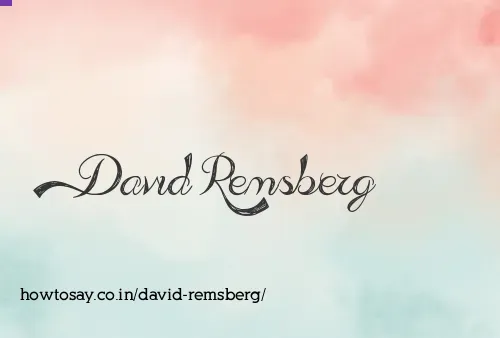 David Remsberg