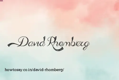 David Rhomberg