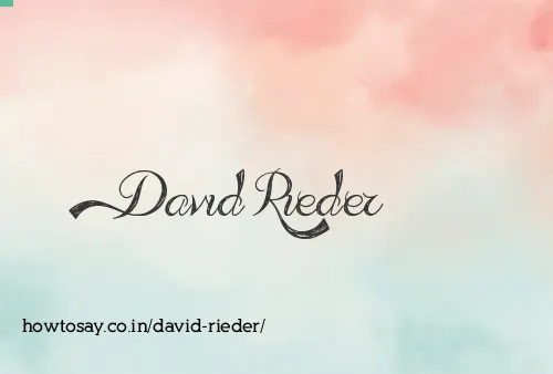 David Rieder