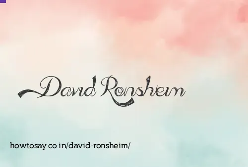 David Ronsheim