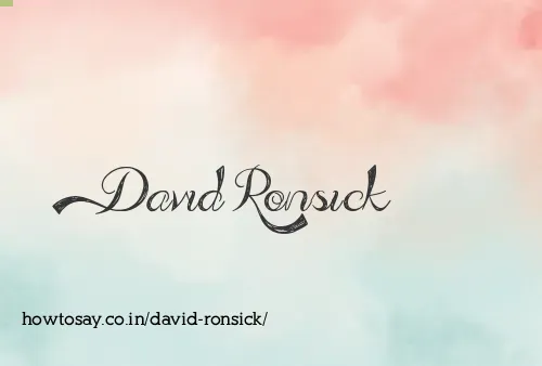 David Ronsick