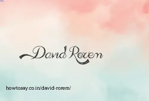 David Rorem