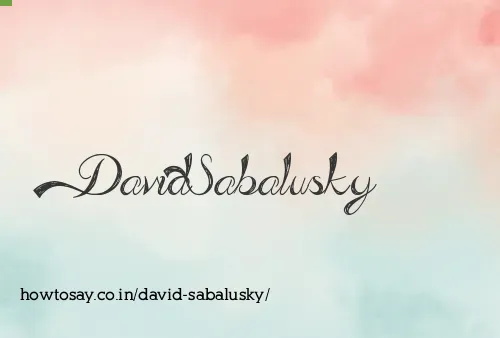 David Sabalusky