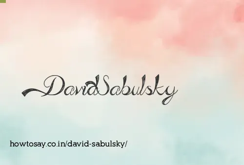 David Sabulsky