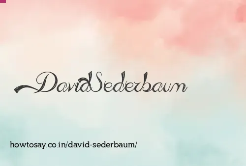 David Sederbaum