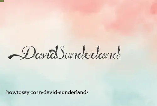 David Sunderland
