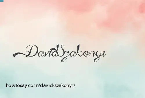 David Szakonyi