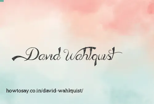 David Wahlquist