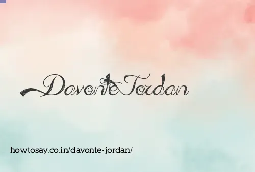 Davonte Jordan
