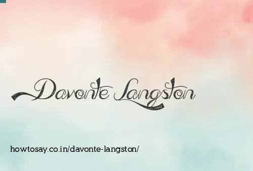 Davonte Langston