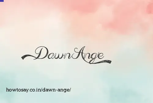 Dawn Ange