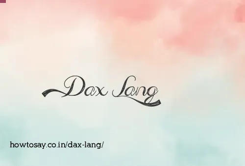 Dax Lang