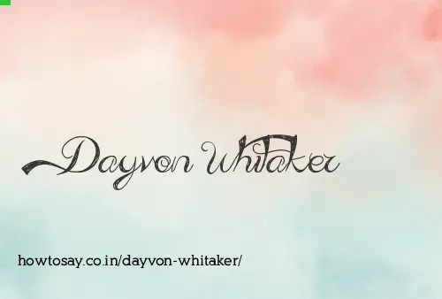 Dayvon Whitaker
