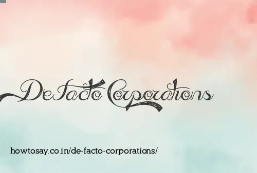 De Facto Corporations