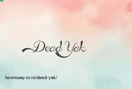 Dead Yak