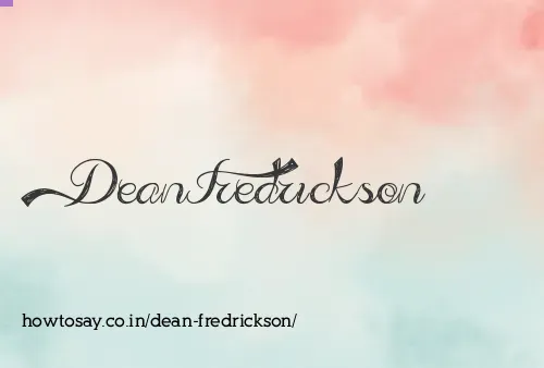 Dean Fredrickson