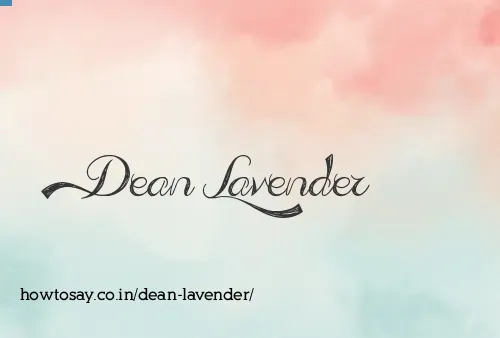 Dean Lavender
