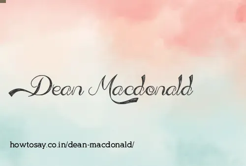 Dean Macdonald