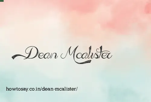 Dean Mcalister