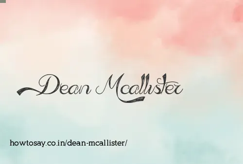 Dean Mcallister