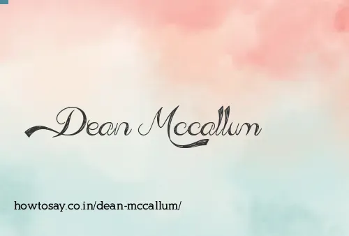 Dean Mccallum