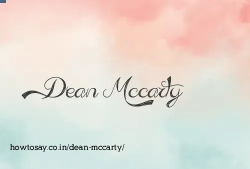 Dean Mccarty