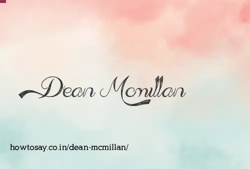 Dean Mcmillan