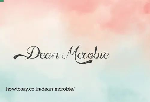 Dean Mcrobie