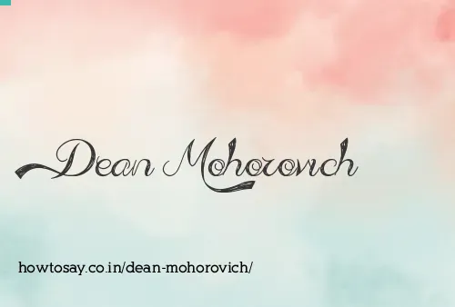 Dean Mohorovich