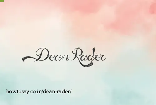Dean Rader