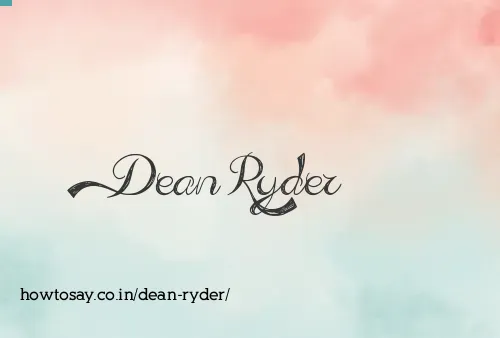 Dean Ryder