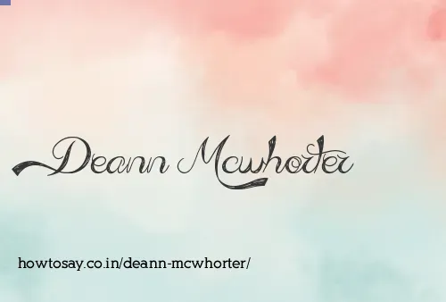 Deann Mcwhorter