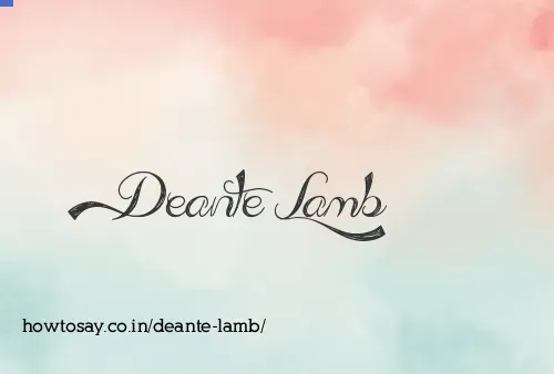 Deante Lamb