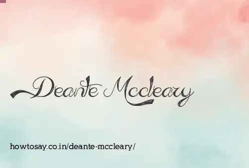 Deante Mccleary