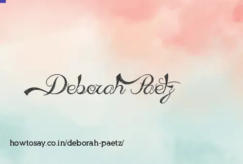 Deborah Paetz